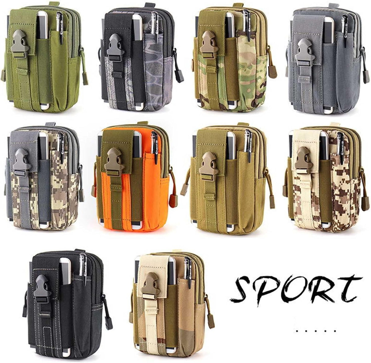 Skiennix Tactical Molle Phone Pouch - EDC Utility Waist Bag for Men | Small Cell Phone Holster