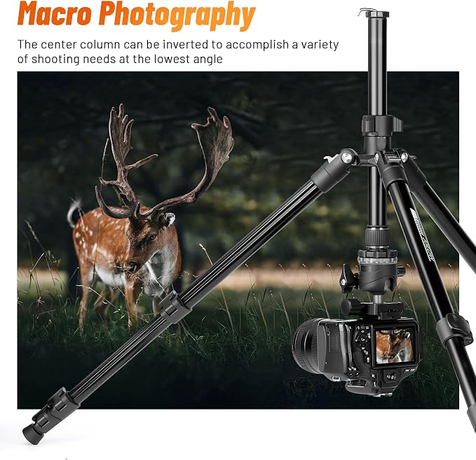 JOILCAN 66" Camera Tripod, Lightweight Travel Tripod