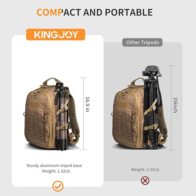 KINGJOY 71" Camera Tripod, Lightweight Travel Tripod