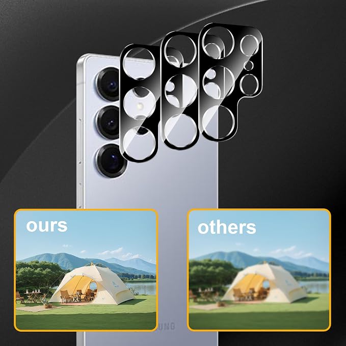 3 Pack Camera Lens Protector for Samsung Galaxy S25 Ultra, Tempered Glass