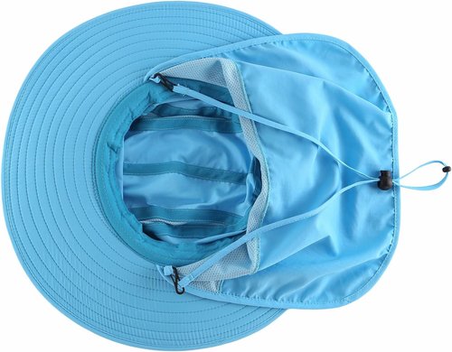 Home Prefer UPF 50+ Men's Wide Brim Fishing Hat - Sun Protection Cap with Neck Flap for Outdoor Use