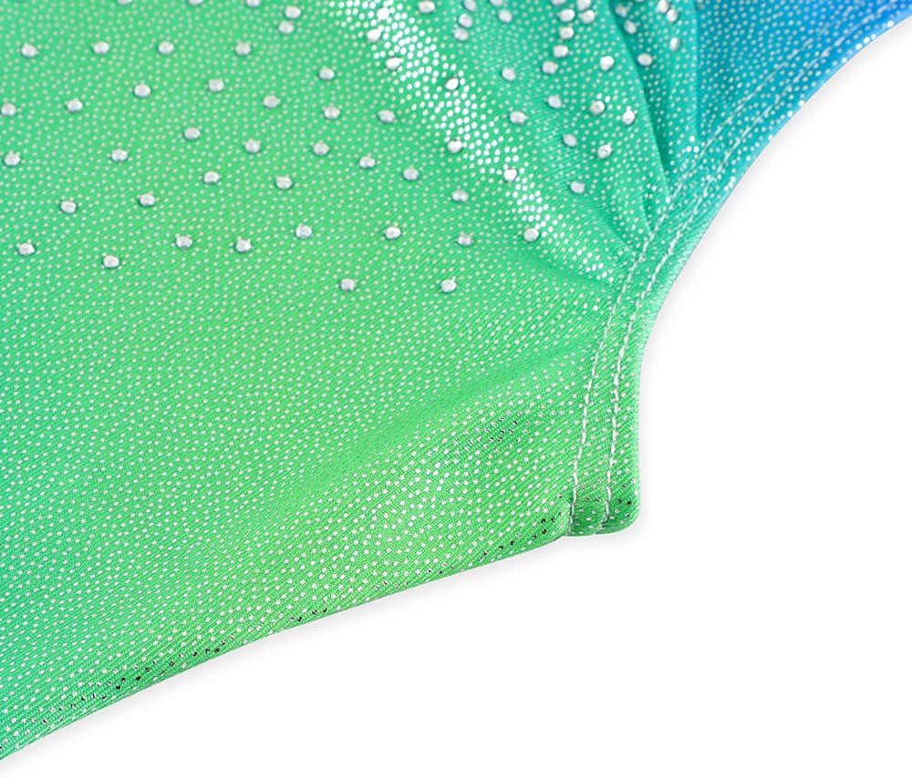 Skiennix Leotards for Girls - Shiny Rainbow Unicorn Design | Toddler Gymnastics & Dance Wear