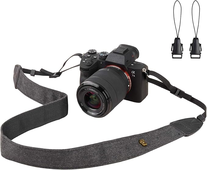 Camera Strap Canvas Black Shoulder Strap