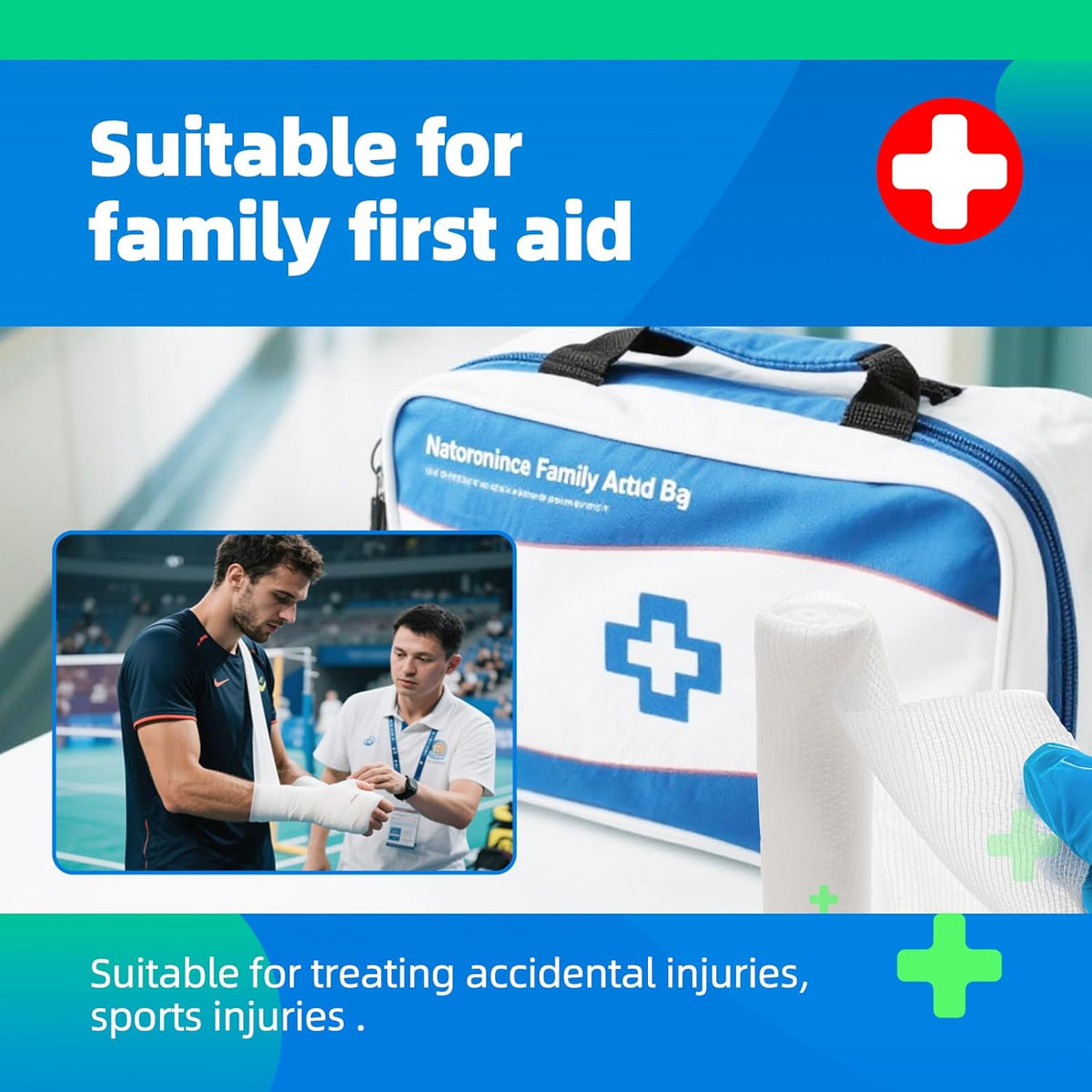 Premium Stretch Bandage Wrap by [Brand Name] - 32 Pack Gauze Rolls, 4" x 4.1 Yards, Latex-Free First Aid Supplies