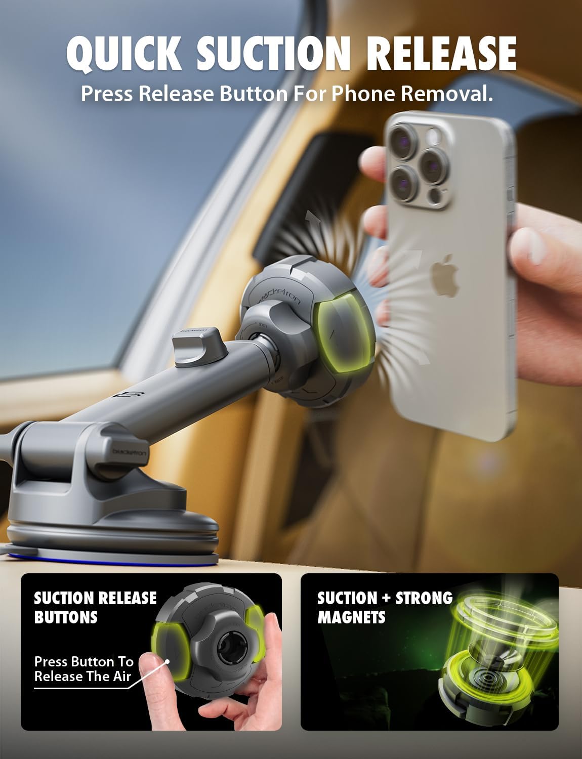 Bracketron MagAlign Max MagSafe Car Phone Mount Dashboard Windshield Holder