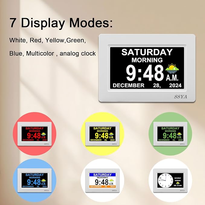 SSYA Digital Calendar Alarm Clock