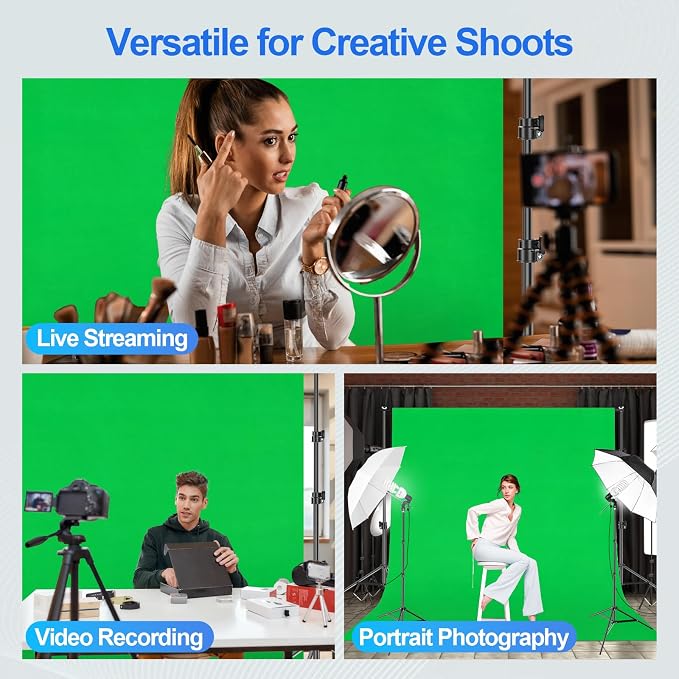 EMART 8.5X10 FT Green Screen Backdrop Kit, Photography Umbrella