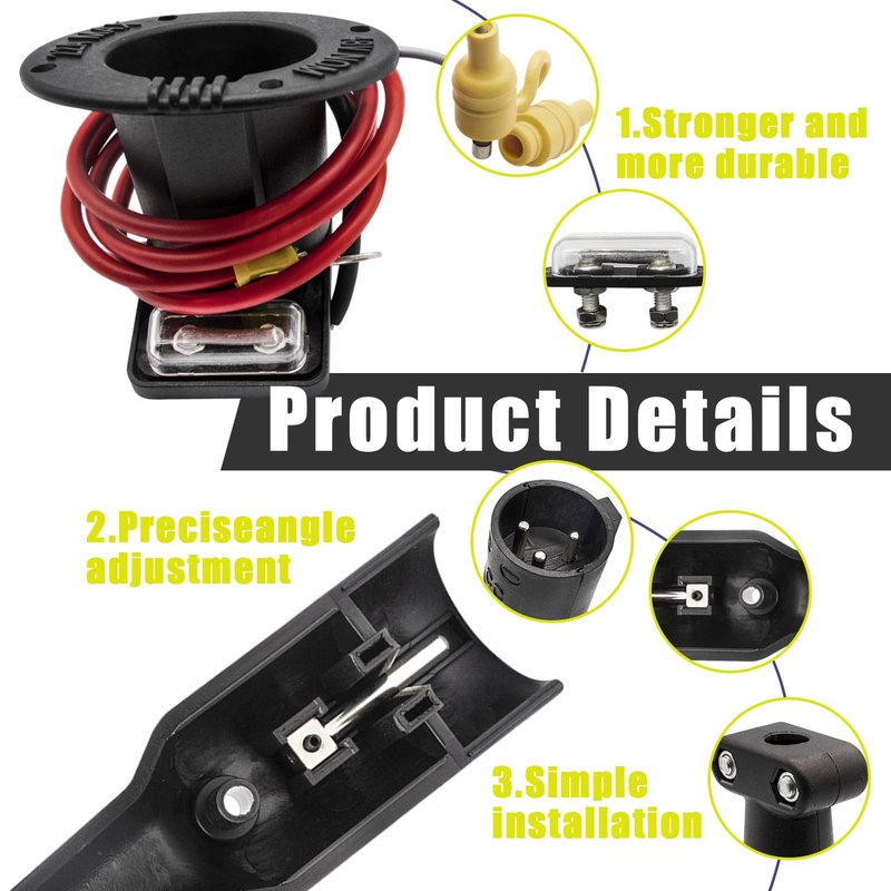 Panglong Golf Cart Charging Port with Cord and Club Car Plug- Charger Receptacle and Charger Plug, Suitable for 2004-2013 48V Club Car DS Electric Carts, OEM #101828901, 101802101