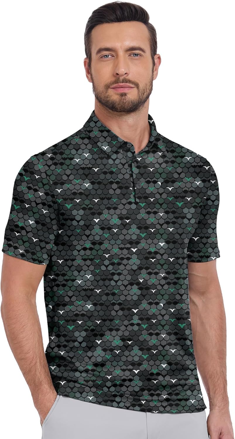 SWISSWELL Men's Performance Golf Shirt - Moisture Wicking Collared Short Sleeve | Comfortable Fit
