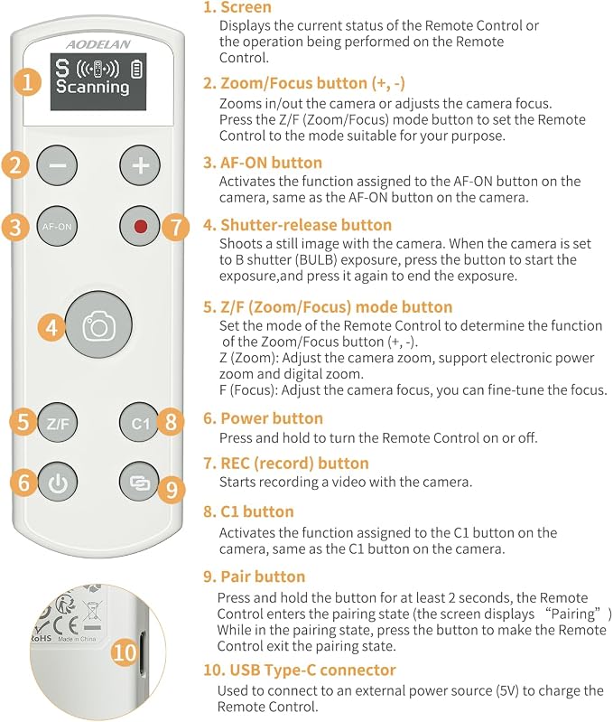 for Sony Camera Wireless Remote Control