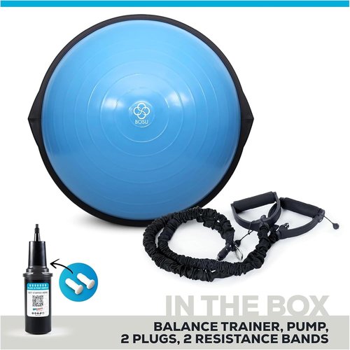 BOSU Pro Balance Trainer - Stability Exercise Tool with Resistance Bands | 300 lb Capacity, Blue