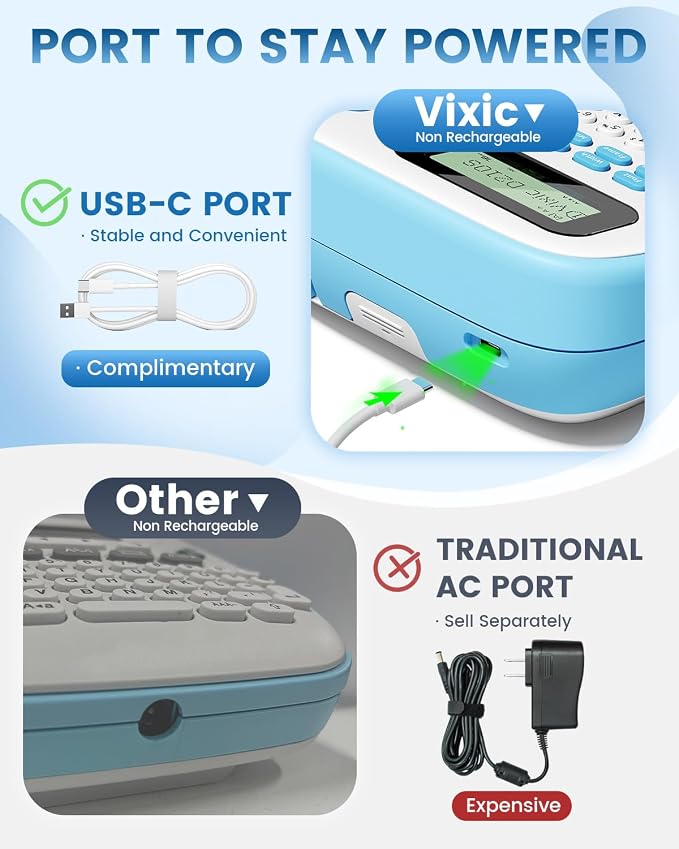 Vixic Label Maker Machine with Tape, Label Maker Waterproof-Labels, Portable