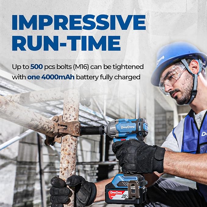 Dong Cheng 20V Brushless Impact Wrench, Max Torque 360 ft-lbs (488N.m), 1/2 inch with 3 Mode Speed, 2400 RPM Cordless Impact Gun, Bare Tool