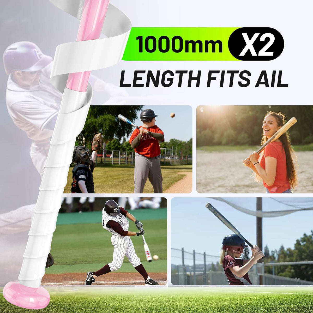 PHIXBEAR Baseball Bat Grip Tape - 1.1mm Self-Fusing Silicone for Enhanced Traction & Shock Absorption