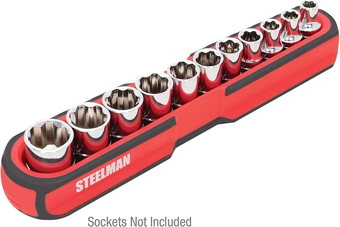 Steelman 75104 Small 6-Inch Long Magnetic Steel Socket Storage and Parts Accessory Tray