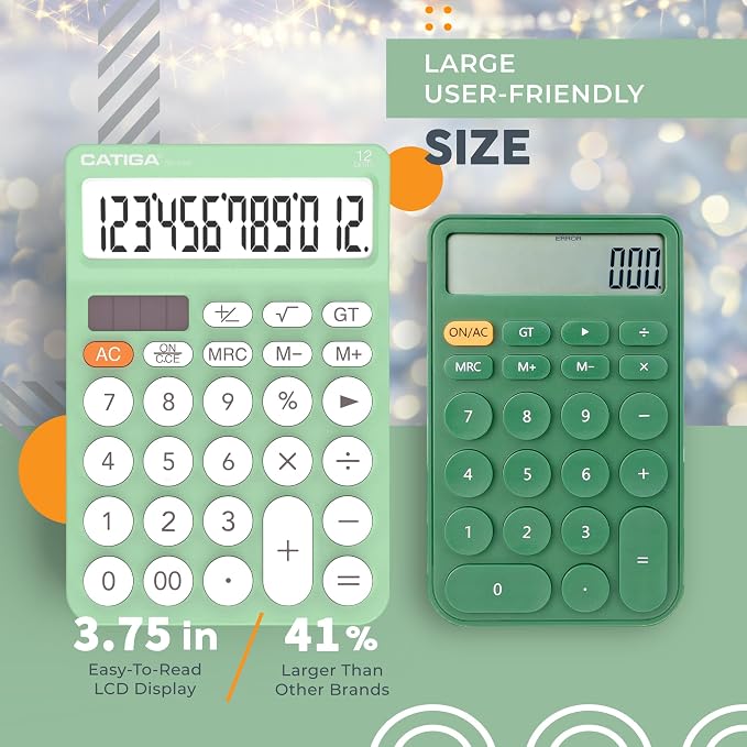 CATIGA 12 Digit Desktop Calculator Basic Desk Calculator