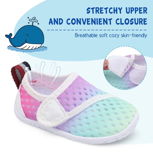LeIsfIt Boys Girls Water Shoes Kids Aqua Socks Toddler Quick-Dry Swimming Shoes Non-Slip Summer Shoe for Beach Pool Surf, Colour, 9 Toddler