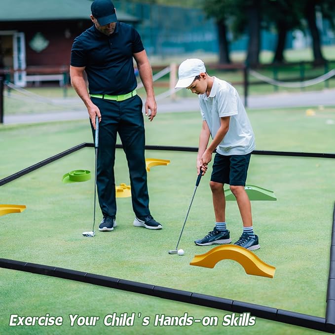 Putting Game - Mini Golf Obstacle, Putter for Home, Office, Outdoor Play - Suitable for Children, Teenagers, Adults