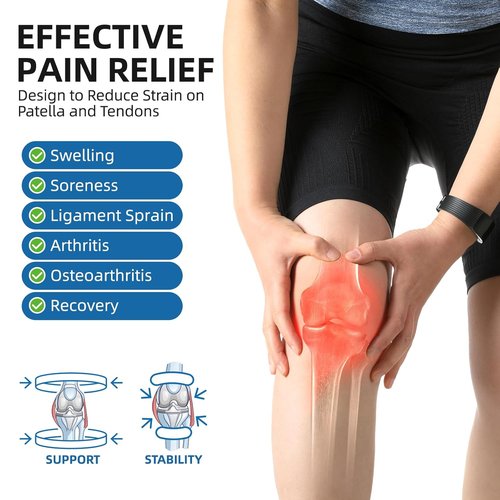 CAMBIVO Knee Strap - Patella Tendon Support with Gel Pad & Stabilizers | Adjustable for Pain Relief (Gray, L/XL)