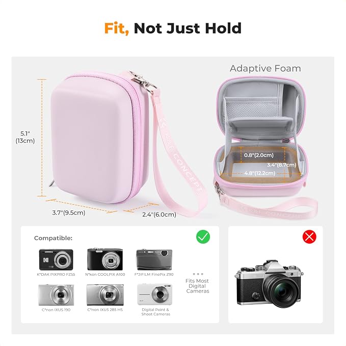 K&F CONCEPT Carrying Case for Digital Camera, Small Hard Shell Protective Case