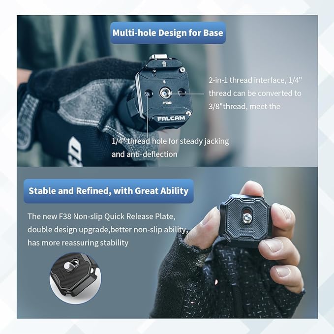 ULANZI F38 Multi-Hole Camera Quick Release Plate Kit, w 1/4" to 3/8" Screw