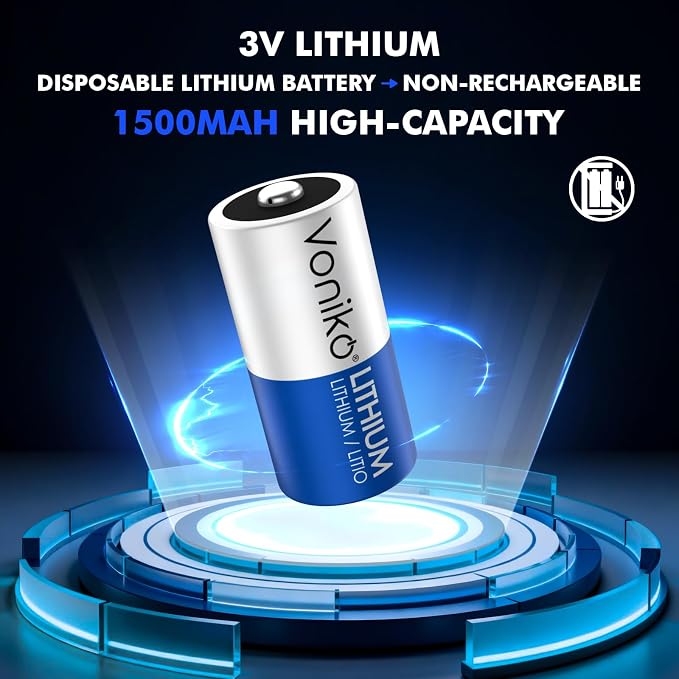 Voniko CR123A Lithium Batteries – Photo Non-Rechargeable Lithium Battery –3