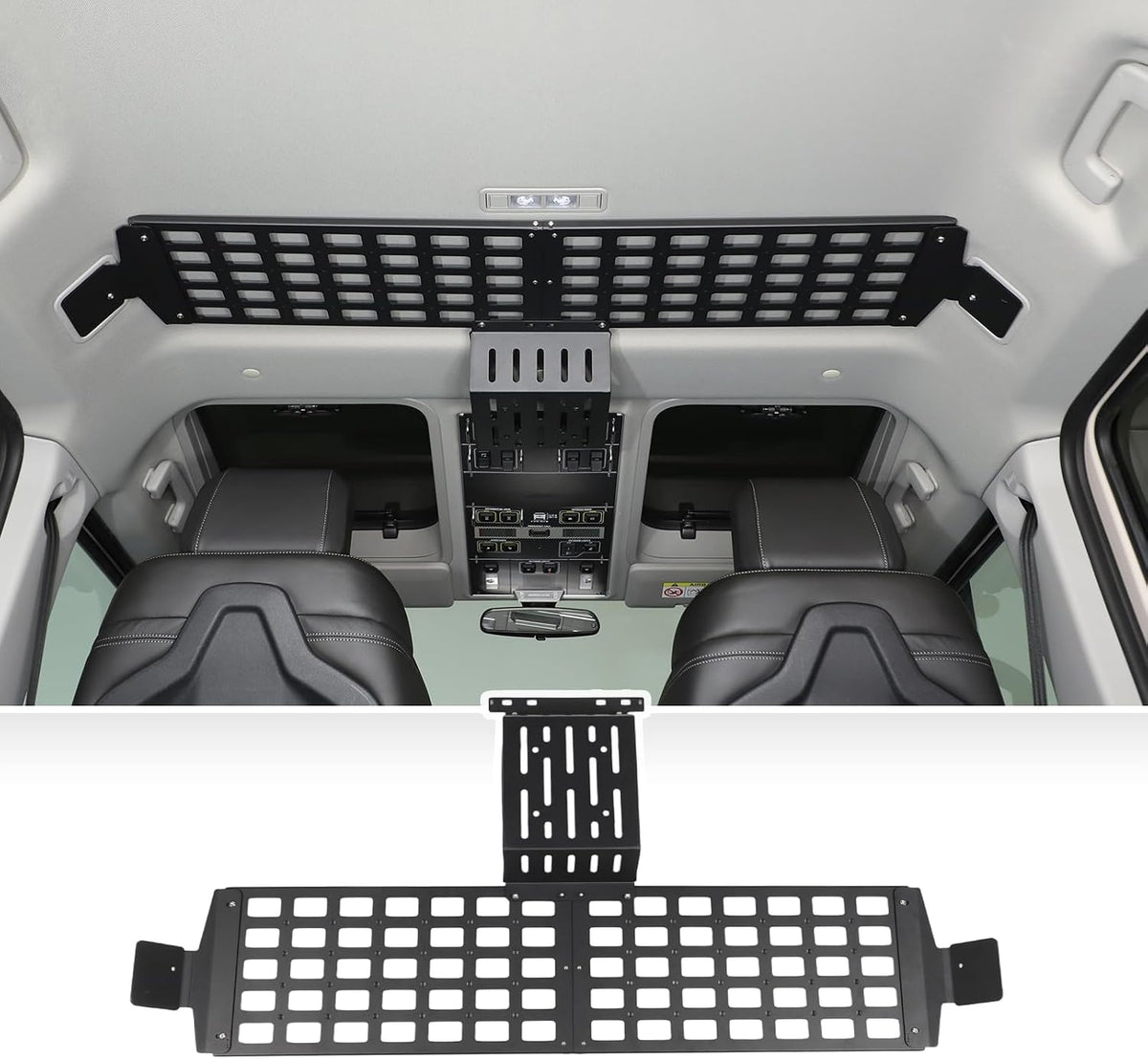 Overhead Roof MOLLE Panel Compatible with INEOS Grenadier 2020-2026 Accessories, Inner Roof Cargo Rack Storage Shelf Holder, Front Molle Panel Roof Rack Top Organizer Bracket Modular Luggage Carrier