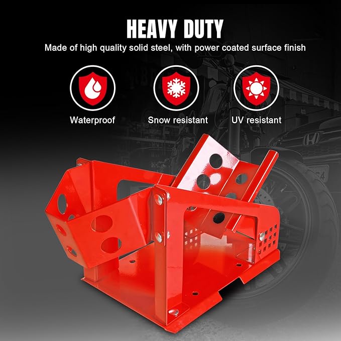 Jack Boss Motorcycle Wheel Chock, Motorcycle Stand Up to 1800 Lbs, Wide Range Less Than 6 Inch, 12 Holes Support Adjustable Front Tire Stand Chocks for Most Motorcycle