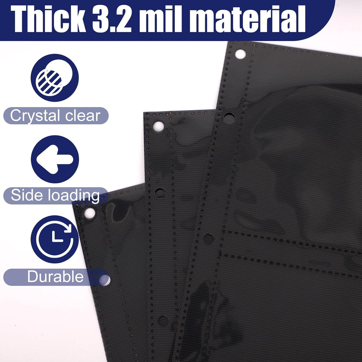 Skiennix 50pcs Trading Card Binder Pages - Double-Sided 4 Pocket Sleeves for Sports Collectibles