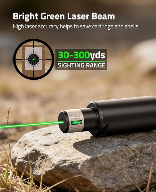 CVLIFE Bore Sight Laser - Multi-Caliber Red/Green Laser Kit with 32 Adapters | Fits 0.17 to 12GA
