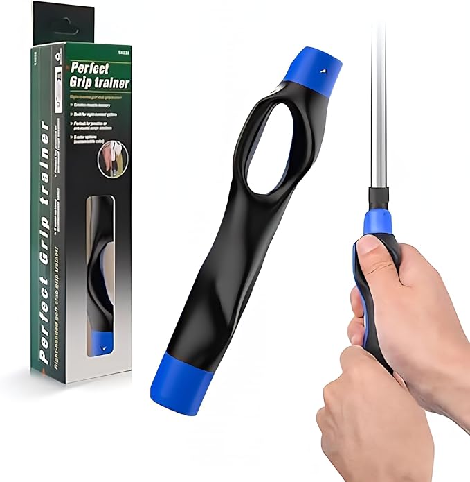 Golf Grip Trainer for Right Hand, Professional Training Aid to Perfect Your Swing Technique and Correct Hand Position, Fits All Standard Golf Clubs for Men and Women Players