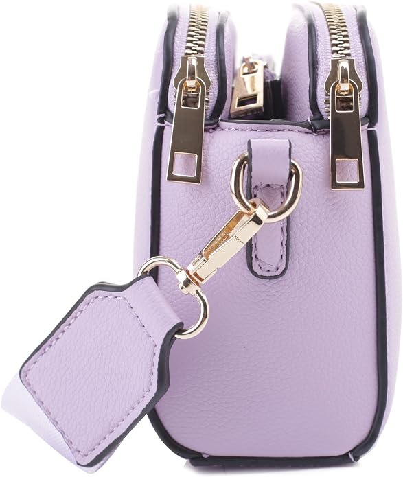 EVVE Crossbody Bags for Women Trendy Triple Zip Small Crossbody Camera Bag Purse