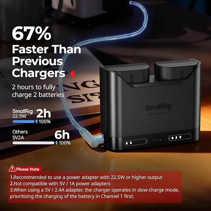 SMALLRIG LP-E6P LP-E6NH LP-E6N LP-E6 Battery Charger