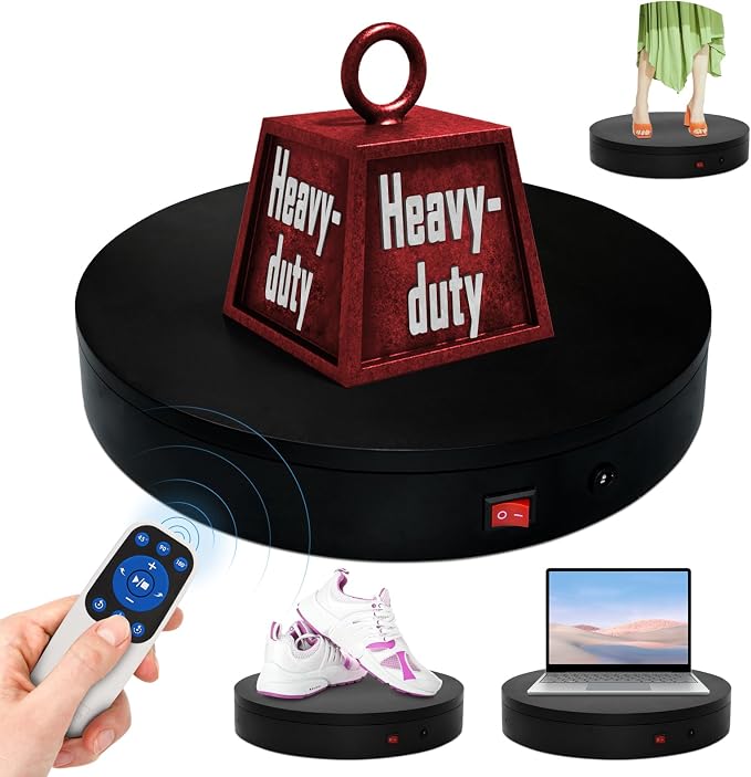 360 Rotating Platform, 13.8Inch/35cm Remote Motorized Turntable, 400lbs