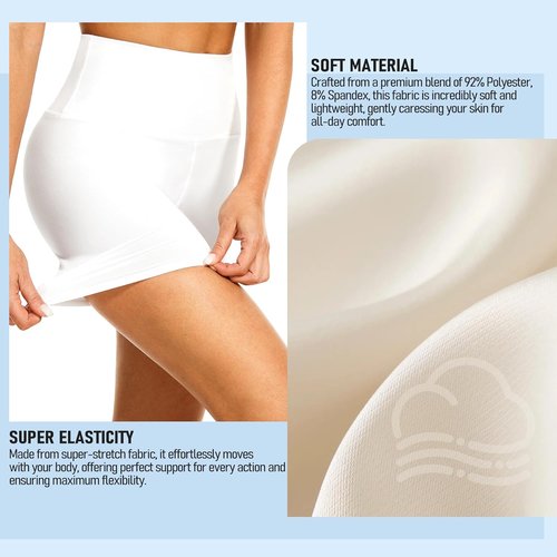DHSO High Waisted Biker Shorts for Women - Tummy Control Fitness & Yoga Gym Shorts | 5" Length