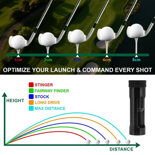 Beauyist Adjustable Golf Tee Height Tool, Aluminum Golf Tee Height Setter with Precise Scale, Outdoor Golf Training Aid for Consistent Swings