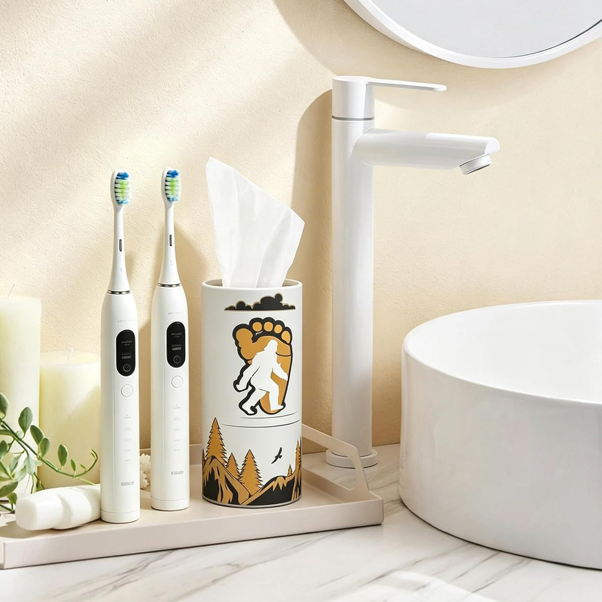 Car Tissue Holder 4 Pack, Bigfoot Tissue Box Cylinder for Car Cup Holder