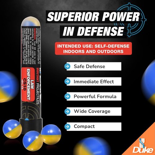 Duke LE CS10 Non-Lethal Gun | 68 Caliber Pepper Balls for Self Defense & Home Protection