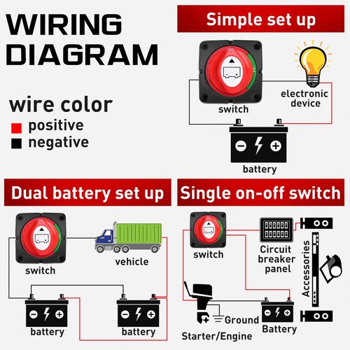 Nilight Heavy Duty Battery Switch - 12V/24V/48V 275A On/Off Power Cut Isolator for Truck, RV, Boat
