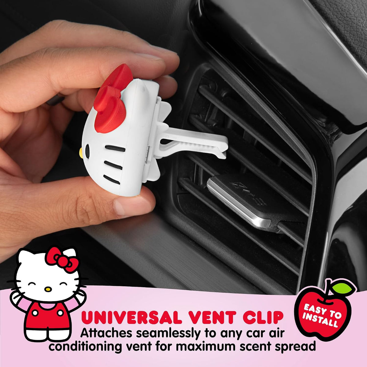 Sanrio Hello Kitty Car Trunk Organizer, Steering Wheel Cover, Air Freshener & Refill – Cute, Collapsible, Heavy-Duty Storage & Car Accessories for Groceries, Tools, Travel – 12.5"L x 12.5"W x 9"H