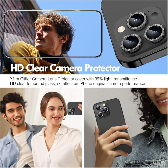 for iPhone 14 Pro/14 Pro Max Camera Lens Protector Bling, 9H Hardness