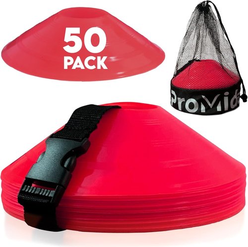 Disc Soccer Cones - Flexible Training Cones for Kids | 200, 100, 50 Pack for Soccer, Basketball & Football Drills