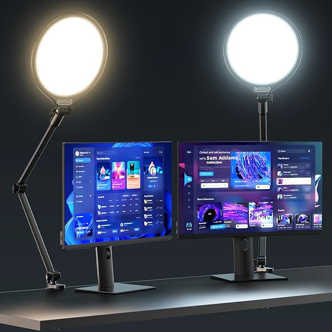 UBeesize 10" Key Light for Streaming, Desk Ring Light