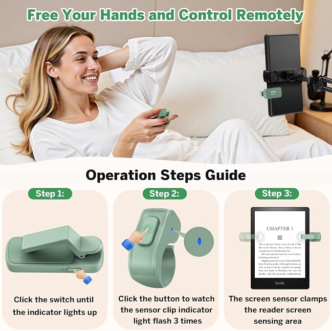 Page Turner Ring for Kindle, Remote Control for iPhone iPad Android Tablets