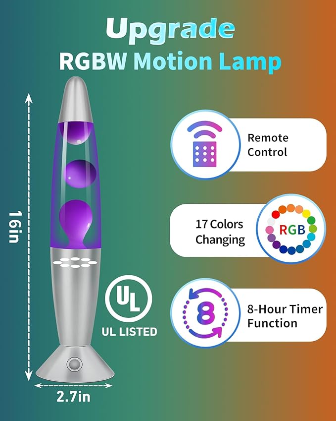 17 Colors Changing LED Liquid Motion Lamps with Remote - 13.5 Inch Liquid Night Light for Adults Teens, Relaxing Ambient Lighting for Home Décor, Valentine's Day Party Christmas Gifts for Women Men