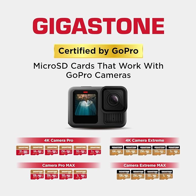 【5-Years Data Recovery】 GIGASTONE 512GB Micro SD Card, 4K Camera Pro, A2 V30