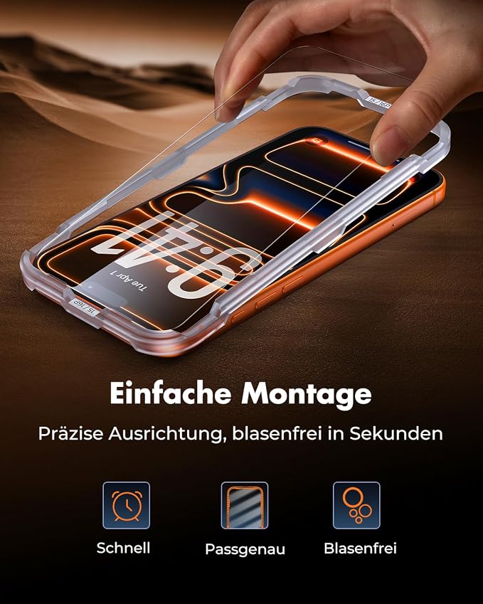 UNBREAKcable iPhone 17 Pro Screen Protector 3-Pack, Upgraded Dual-Tempered