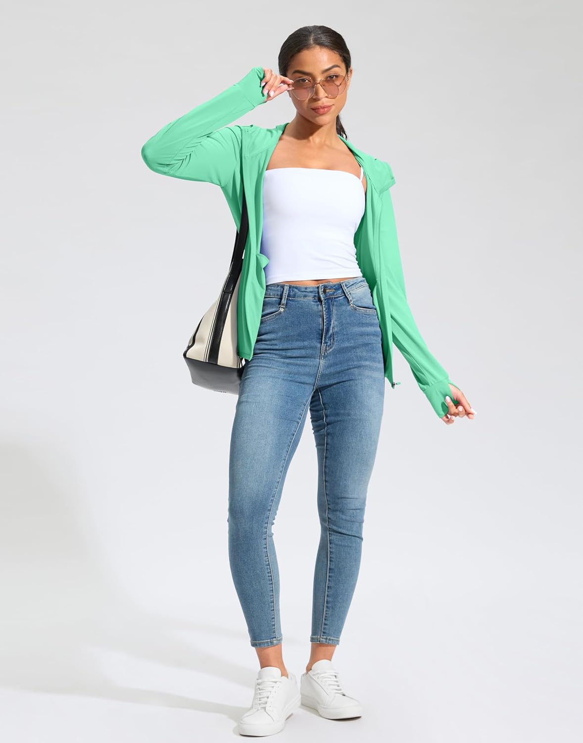 Soothfeel Women's Sun Protection Hoodie Jacket - Lightweight UPF 50+ Long Sleeve with Pocket for Outdoor Activities