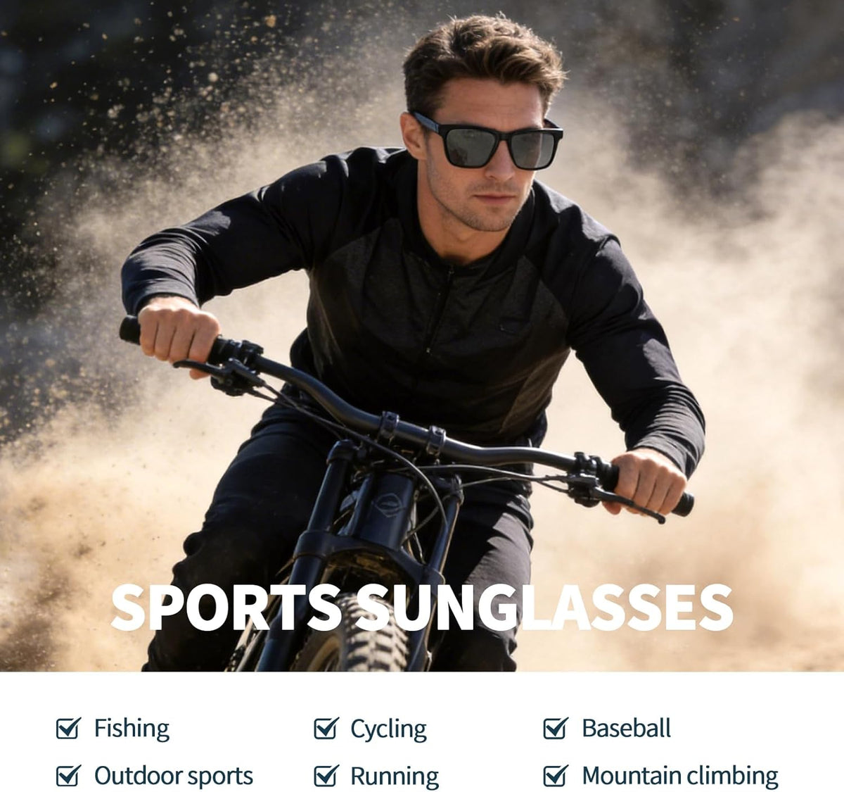 Skiennix Sports Sunglasses - Polarized UV Protection | Trendy Oversized Square Design for Men