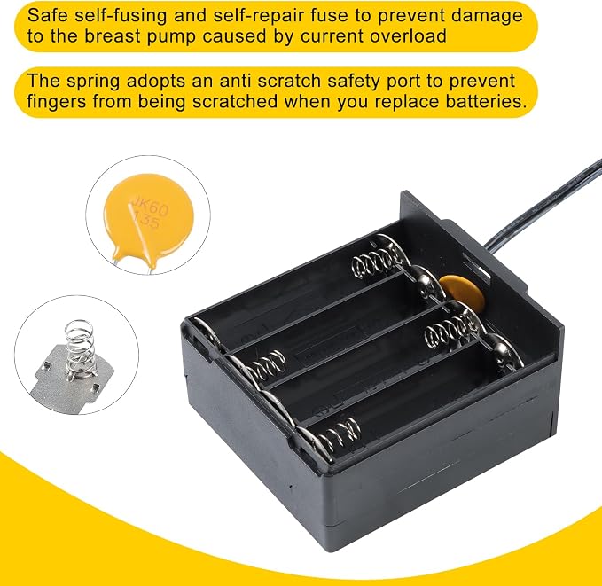 Compatible with Medela Pump in Style, Portable AA Battery Pack for 9V Breast Pump, Upgraded Replacement Battery Case for Medela Advanced (9017002)
